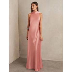 REISS FAE Satin Cape Maxi Dress